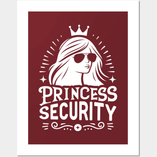 Princess Security Guarding Mom Gift Family Trip - White Posters and Art